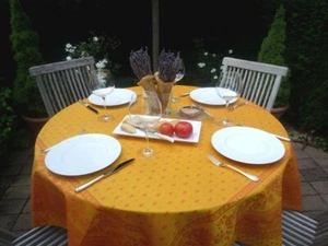 Tablecloth Jacquard 160x160 CM Terracotta from France With Teflonschutz - Picture 1 of 6