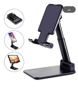 Support NOIR de téléphone portable de bureau réglable, support de tablette - Zdjęcie 1 z 6