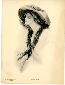 Art Print - BEAUTY'S DREAM WOMAN W/ Hat - Harrison Fisher/Ullman 12x8 - Picture 1 of 4
