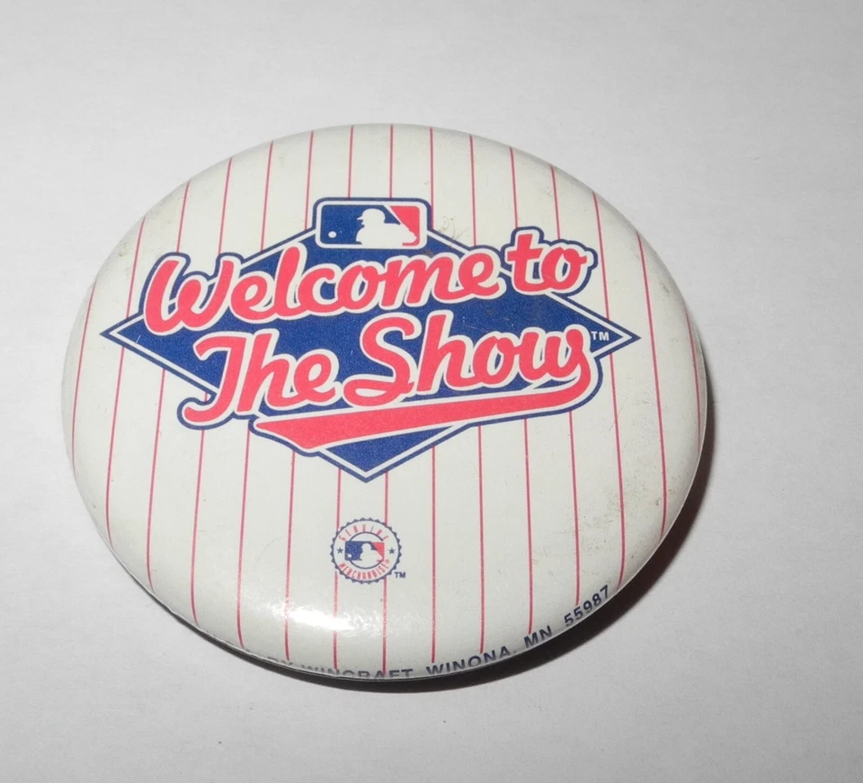 1980's Welcome to the Baseball Television Media Show Stadium Souvenir Pin Button - Image 1 of 2