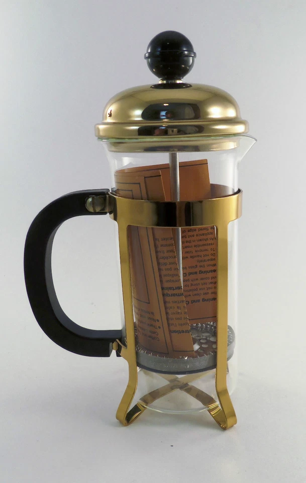 Cafetera de prensa francesa 350cc 3 tazas 12 oz. Plata O Oro # T217 Nuevo de Lote Antiguo Foto 1 de 1