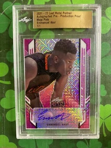 2021-22 Leaf Metal Portrait Emmanuel Akot Mojo Pink Auto 1/1 Western Kentucky - Picture 1 of 2