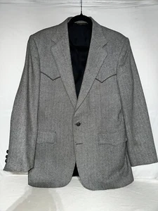 Vintage Men’s Pagano West Tailored Apparel Herringbone Pattern Jacket. Size 40 - Picture 1 of 14