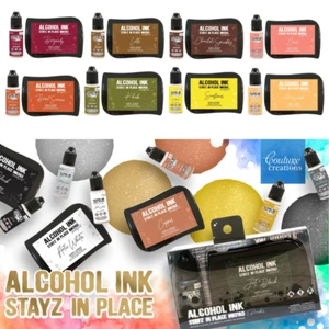 Couture Creations STAYZ IN PLACE Alcohol Ink Pad w/ 12ml Reinker (Choose Colour) - Foto 1 di 60
