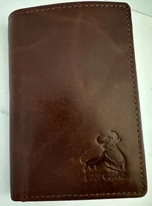 Bull Guard RFID Genuine Leather Trifold Wallet For Men ID Window, Secret Pocket - Picture 1 of 10
