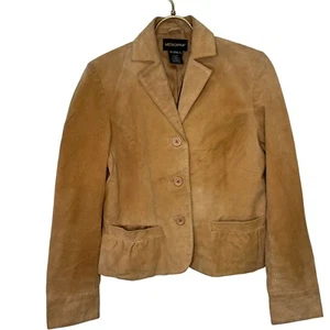 Metro Style Leather Jacket Ladies Size Small Tan Brown Suede Color Vintage 80s - Picture 1 of 7