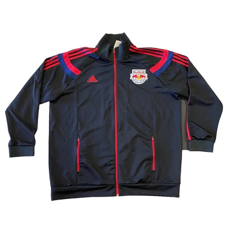 Auth New York Red Bull MLS 2013 Adidas Black Anthem Track Jacket Adult Size 2XL Cover