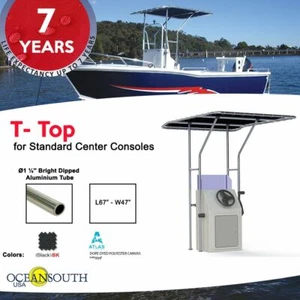 Oceansouth Boat T-top for Standard Center Console Boat Black (Size 1) - Picture 1 of 6