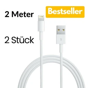 2 Stück Ladekabel für iPhone 2m 8 X XR XS 11 12 13 14 Pro Max iPad für Apple - Bild 1 von 6