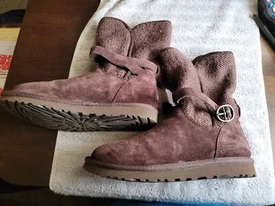 UGG Australia Nyla wool Knit Brown Boots Stout Suede Women’s US 6 New - Image 1 of 4