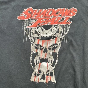 Vtg Shadows Fall T Shirt L/XL Black Y2K Heavy Metal Band skulls tour 2 sided - Picture 1 of 10
