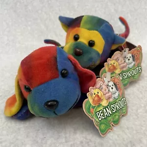 Juego de 2 peluches de peluche para perros lunares brotes de frijol cachorro perro y ringo - Imagen 1 de 5