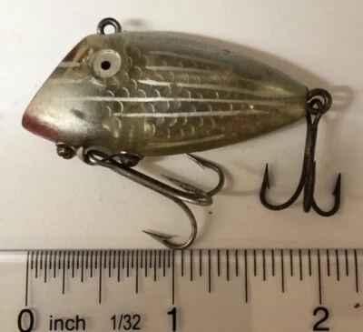 Swimmin Minnow Fishing Lure Clear White Strips  Old Fishing Lures #M33 - Image 1 of 2