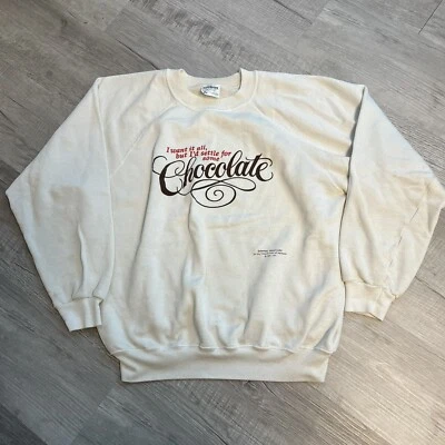 Suéter De Colección Años 80 Grandmacore Sello Chocolate Novedad Broma Hecho en EE. UU. Hanes Foto 1 de 4