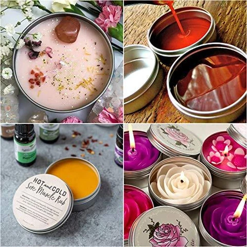 36pcs 4oz Metal Round Tins Aluminum Empty Candle Tins with Screw Lid for Salve Cover