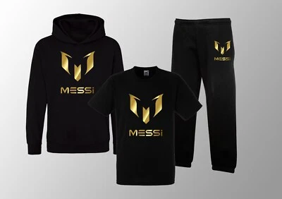 New Kids #10 Messi tracksuit Hoodie T Shirt Jogger Soccer Gold Print Football