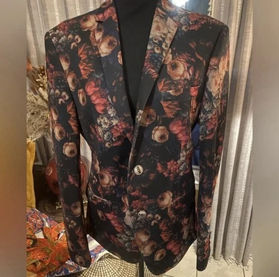 Chaqueta Blazer Floral Vintage Años 90 Hippie Grunge Boho Tapiz Foto 1 de 4