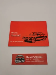 Libretto Uso E Manutenzione Alfa Romeo Turbo D - Foto 1 di 5