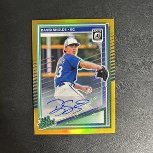 2025 Donruss Optic David Shields Gold Auto/10 Rated Prospect Kansas City Royals - Foto 1 di 2