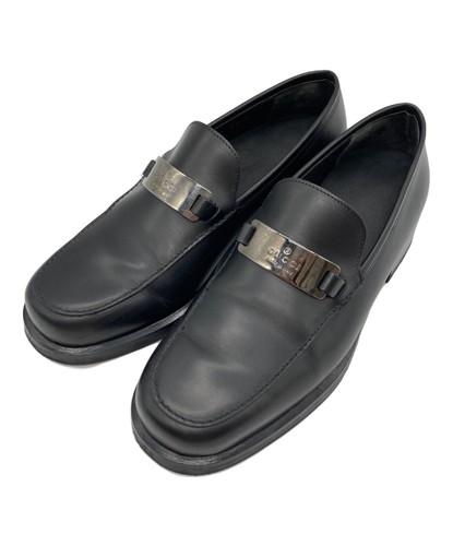 Scarpe eleganti mocassini Gucci donna metallo placcato pelle EU 37 nero 105786K Authen