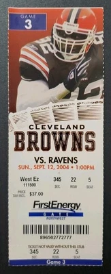 Cleveland Browns Baltimore Ravens Football Ticket 9/12 2004 Kellen Winslow Debut - Image 1 of 2