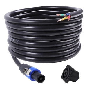 4 Wire Speakon to Bare Cable 15 Feet Chuchero Cables Loudspeaker, Mids, Tweeter - Picture 1 of 9