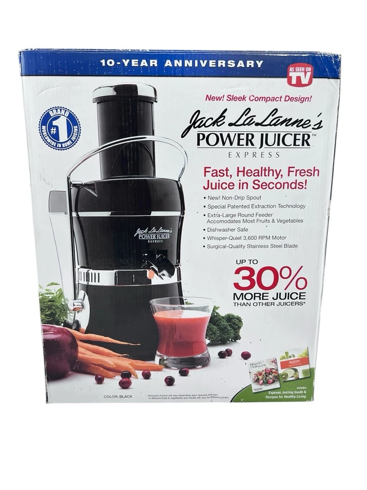 NEW Jack LaLanne Power Juicer Express MT-1020 Black 10th Anniversary Edition NIB - Image 1 of 1