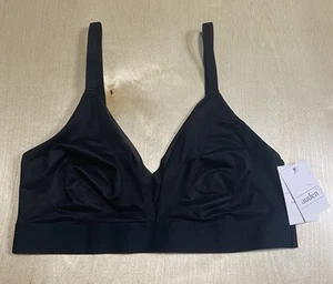 Auden Women's Size Medium So Soft Mesh Unlined Triangle Bralette in Black - Picture 1 of 13