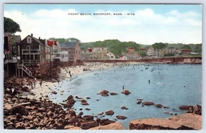 1955 FRONT BEACH ROCKPORT MASSACHUSETTS HOUSES COTTAGES WATERFRONT POSTCARD - Picture 1 of 2
