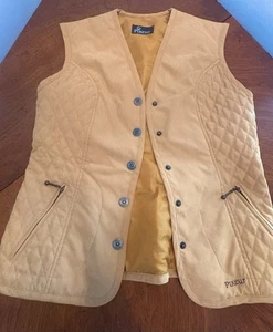 Pikeur Equestrian Vest Gold Yellow Full Snap Button Riding Gear Zip Pockets S - Picture 1 of 9