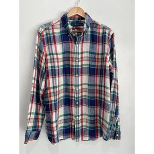 Ralph Lauren classic fit button up linen shirt colorful plaid long sleeve men XL - Picture 1 of 5