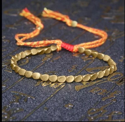 Tibetisches Glücksarmband Buddhistischer Schmuck Kupfer Perlen Armband Glück - Bild 1 von 4