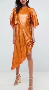 ASOS EDITION Sequin Asymmetric Midi Dress - Picture 1 of 14