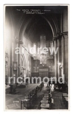 Burton On Trent St Pauls Church S Transept Organ 1910/1915 Real Photo Postcard - Image 1 of 2