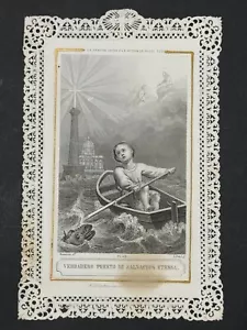 holly card santino merlettato canivet "GESÙ BAMBINO" - Foto 1 di 2