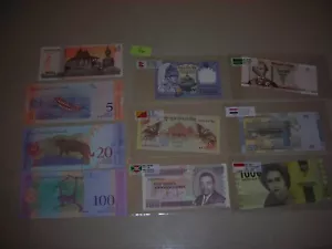 CARTA MONETA STRANIERA VALUTA MONDIALE MILLE 1000,50,100,20 banconote, lotto 10 pz - Foto 1 di 7