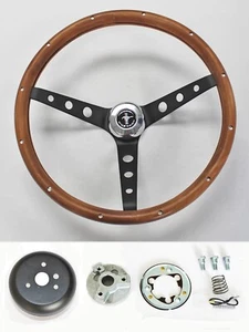 1970-1977 Ford Mustang Grant Wood Steering Wheel 13 1/2" black spokes - Picture 1 of 10