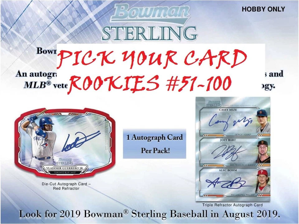 2019 Bowman Sterling PICK YOUR CARD - ROOKIES #51-100 - Image 1 of 3