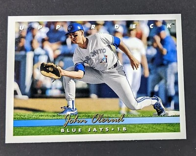 JOHN OLERUD - 1993 UPPER DECK BASEBALL - Card #344 - TORONTO BLUE JAYS - Image 1 of 2