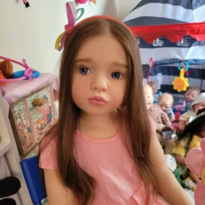 Bambola Reborn non finita 40" dipinta kit fai da te bambina capelli lunghi panno corpo giocattolo - Foto 1 di 2