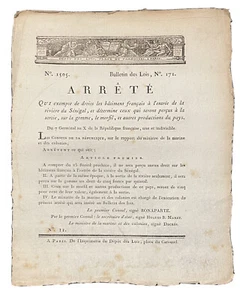 Bonaparte First Consul 1802 Vessels from Senegal - Picture 1 of 1