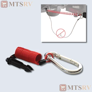 Fastway ZIP 4' Coiled Trailer Breakaway Cable w/Pin - No Drag Cord #80-01-2204 - Picture 1 of 1