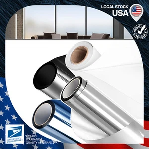 Frosted White /Black/Silver/Blue Glass Film Static Cling Office Home Window Tint - Picture 1 of 26