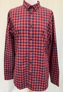 Shirt Linea Size L red black check 100% cotton chest 40/42" mens - Picture 1 of 6