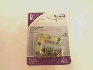 National Hardware 1-1/2" x 3/8" Tutore angolare 4 pz finitura ottone N190-868 V117 - Foto 1 di 2