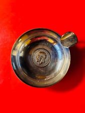 Silver Finish UK Great Britain British One 1 Penny King George V Coin Ashtray