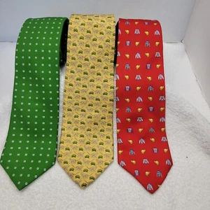 LOTE DE 3 corbatas tejidas a mano en Italia Brooks Brothers Makers hechas en Estados Unidos - Imagen 1 de 8