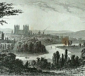 Exeter from Exwick Hill Dugdales England 1840 Engraved Original Print - Picture 1 of 1
