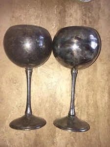 VINTAGE WINE/ GOBLET 500 Silver Italy Marked KI 612 Grams - Picture 1 of 9