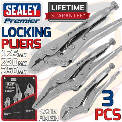 SEALEY Locking Pliers Mole Grips Adjustable Wrench Vice Grips Long Nose Pliers - Image 1 of 4